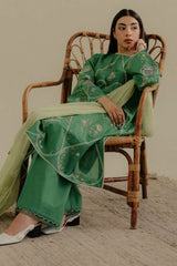 Zarashah Jahan Embroidered Lawn 3pc with Cotton net Dupatta-GA2251