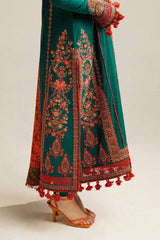 Hussain Rehar 3PC Embroidered Dhanak Suit with Printed Shawal -GA2094