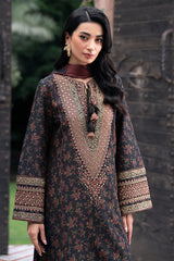 Winter Embroidered Khaader 3pc with Whool Shawal- GA1970