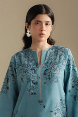 Zarashah Jahan Embroidered Dhanak 3pc with Printed Shawl- GA2128