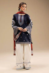 Jazmin Embroidered Dhanak 3pc with Printed Shawl- GA2122