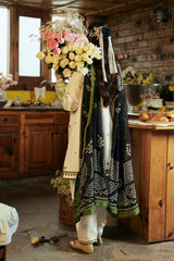 Zara Shahjahan Embroidered Lawn 3pc with Printed Slub Net Dupatta- GA1901