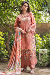Asifa Nabeel Embroidered Lawn 3pc with Chiffon Dupatta- GA2186