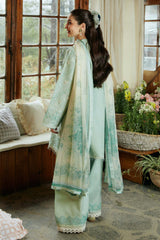 Zara Shahjahan Embroidered Lawn 3pc with Printed Slub Net Dupatta- GA1908