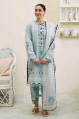 Zara Shahjahan 3Pc Luxury Embroidered Lawn with Embroidered Organza Dupatta - GA1856