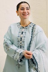 Zara Shahjahan 3Pc Luxury Embroidered Lawn with Embroidered Organza Dupatta - GA1856