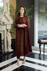Asim Jofa Embroidered Dhanak 3pc with Embroidered Shawal- GA2130