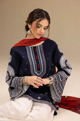 Jazmin Embroidered Dhanak 3pc with Printed Shawl- GA2122