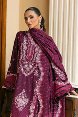 Elaf 3PC Embroidered Lawn with Embroidered Slub Net Dupatta - GA2224
