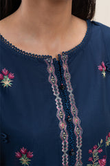Sapphire 3PC Embroidered karandi Suit with Printed Shwal -GA2073