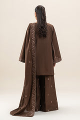 Sapphire 3PC Embroidered karandi Suit with Embroidered Shwal -GA2072