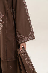 Sapphire 3PC Embroidered karandi Suit with Embroidered Shwal -GA2072