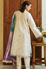 Zara Shahjahan Skin Luxury Embroidered Lawn 3pc with Slub Net Dupatta - GA1854