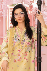 MariaB Printed Lawn 3pc with Printed Voil Dupatta- GA2174