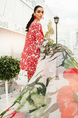 MariaB Printed Lawn 3pc with Printed Voil Dupatta- GA2176