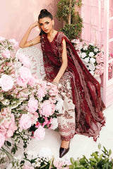 MariaB Printed Lawn 3pc with Printed Voil Dupatta- GA2171