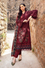 Maria B 3PC Embroidered Karandi Suit with Printed whool shawal-GA2099