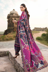 Maria B 3PC Embroidered Karandi Suit with Printed whool shawal-GA2097