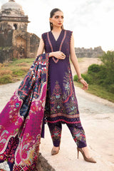 Maria B 3PC Embroidered Karandi Suit with Printed whool shawal-GA2097