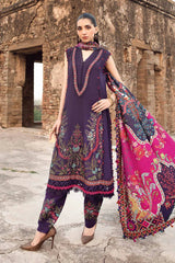 Maria B 3PC Embroidered Karandi Suit with Printed whool shawal-GA2097