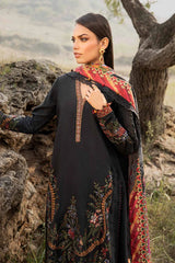 Maria B 3PC Embroidered Karandi Suit with Printed whool shawal-GA2098