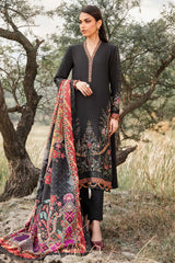 Maria B 3PC Embroidered Karandi Suit with Printed whool shawal-GA2098