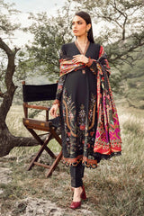 Maria B 3PC Embroidered Karandi Suit with Printed whool shawal-GA2098