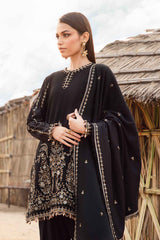 Maria B 3PC Embroidered karandi Suit with Embroidered Shawal -GA2082