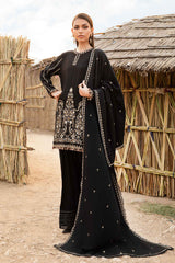 Maria B 3PC Embroidered karandi Suit with Embroidered Shawal -GA2082