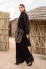 Maria B 3PC Embroidered karandi Suit with Embroidered Shawal -GA2082