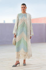 MariaB Multi Chickenkari Heavy Embroidered Lawn 3pc with Printed Slubnet Dupatta- GA2277