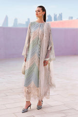 MariaB Multi Chickenkari Heavy Embroidered Lawn 3pc with Printed Slubnet Dupatta- GA2277