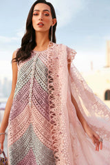 MariaB Multi Chickenkari Heavy Embroidered Lawn 3pc with Printed Slubnet Dupatta- GA2278