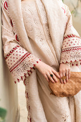 Qalamkar Embroidered Lawn 3pc with Embroidered Slub Net dupatta-GA2028
