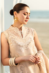 Qalamkar Embroidered Lawn 3pc with Embroidered Slub Net dupatta-GA2014