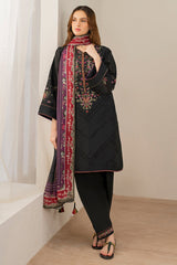 Jazmin 3PC Embroidered Karandi Suit with Printed whool shawal-GA2110
