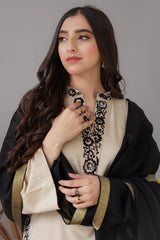 Aisling Light Skin 3PC Embroidered Dhanak with Embroidered Dhanak Shawl - GA1768