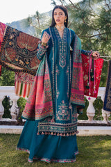 Hussain Rehar 3PC Embroidered karandi Suit with Printed Shawal -GA2069