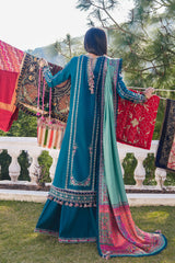 Hussain Rehar 3PC Embroidered karandi Suit with Printed Shawal -GA2069