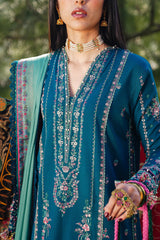 Hussain Rehar 3PC Embroidered karandi Suit with Printed Shawal -GA2069