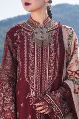 Hussain Rehar 3PC Embroidered karandi Suit with Printed Shawal -GA2066