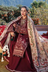 Hussain Rehar 3PC Embroidered karandi Suit with Printed Shawal -GA2066