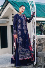 Hussain Rehar 3PC Embroidered karandi Suit with Printed Shawal -GA2067