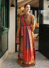 Hussain Rehar 3PC Embroidered karandi Suit with Printed Shawal -GA2070