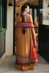 Hussain Rehar 3PC Embroidered karandi Suit with Printed Shawal -GA2070