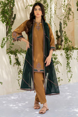 Jazmin 3PC Embroidered Karandi Suit with Printed whool shawal-GA2111
