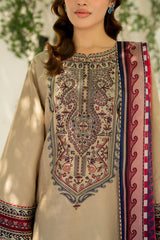 Jazmin 3PC Embroidered Karandi Suit with Printed whool shawal-GA2108