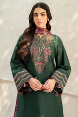 Jazmin 3PC Embroidered Karandi Suit with Printed whool shawal-GA2107