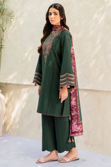 Jazmin 3PC Embroidered Karandi Suit with Printed whool shawal-GA2107