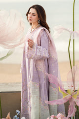 Qalamkar Embroidered Lawn 3pc with Embroidered Slub Net dupatta-GA2015